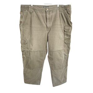 5.11 Tactical Pants Mens 44x30 Beige Cotton Cargo Distressed Workwear Faded